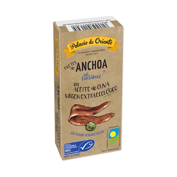 Anchoas del Cantábrico en AOVE ecológico de Palacio de Oriente